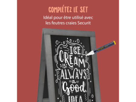 Securit Panneau trottoir NATURE, avec tableau noir, gris