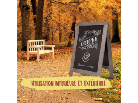 Securit Panneau trottoir NATURE, avec tableau noir, gris