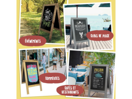 Securit Panneau trottoir NATURE, avec tableau noir, gris