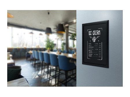 Securit Ardoise murale UNIVERSAL, avec cadre en bois, acajou