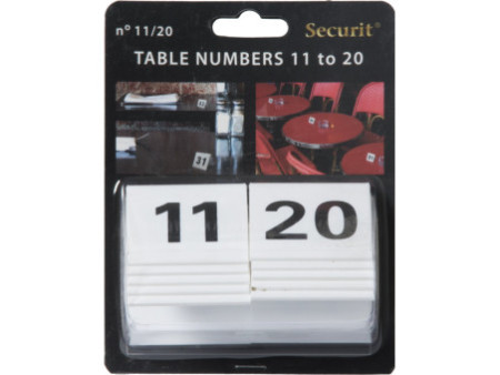 Securit Set de numéros de table 11 - 20 , blanc, acrylique