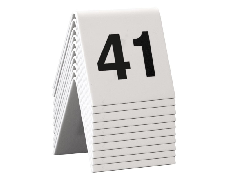 Securit Set de numéros de table 41 - 50 , blanc, acrylique