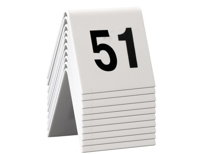 Securit Set de numéros de table 51 - 60 , blanc, acrylique