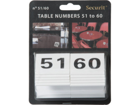 Securit Set de numéros de table 51 - 60 , blanc, acrylique