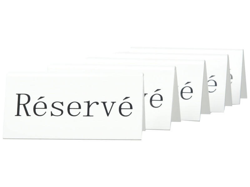 Securit Présentoir de table RÉSERVÉ, set de 5
