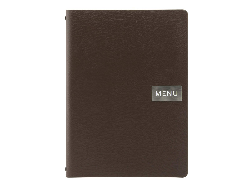 Securit Protège-menus RAW, A4, cuir véritable, brun