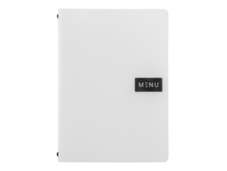 Securit Protège-menus RAW, A4, cuir véritable, blanc