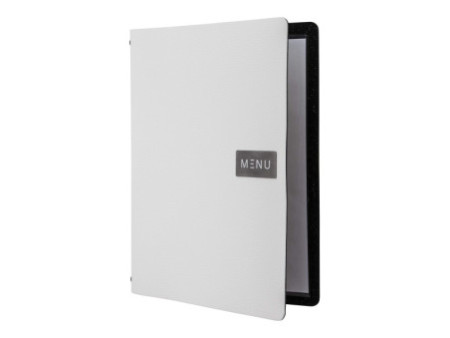 Securit Protège-menus RAW, A4, cuir véritable, blanc