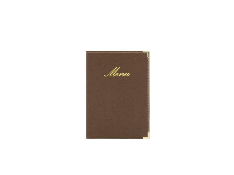 Securit Protège-menus CLASSIC, A5, aspect cuir, brun