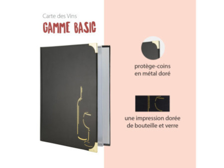 Securit Carte de boissons BASIC, A4, noir
