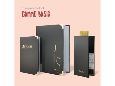 Securit Carte de boissons BASIC, A4, noir