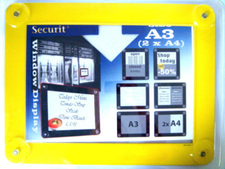 Securit Porte-affiches, A3, jaune