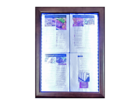 Securit Vitrine d'affichage LED CLASSIC, 6 x A4, brun foncé