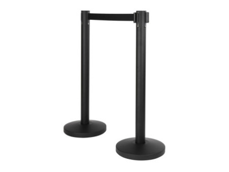 Securit Système d'accueil RETRACTABLE, noir, set de 2