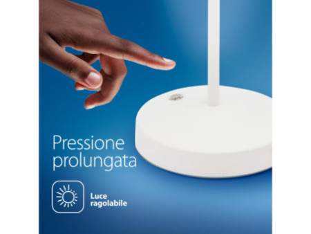Securit Lampe de table à LED sans fil ANGELINA, blanc