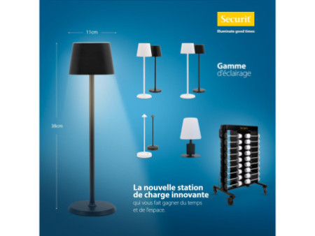 Securit Lampe de table à LED sans fil GEORGINA, noir