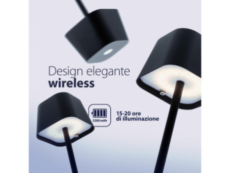 Securit Lampe de table à LED sans fil GEORGINA, noir