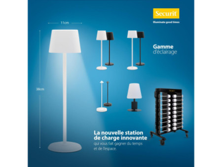 Securit Lampe de table à LED sans fil GEORGINA, blanc