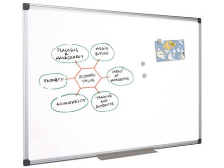 Bi-Office Tableau blanc 'Maya', 600 x 450 mm, émaillé