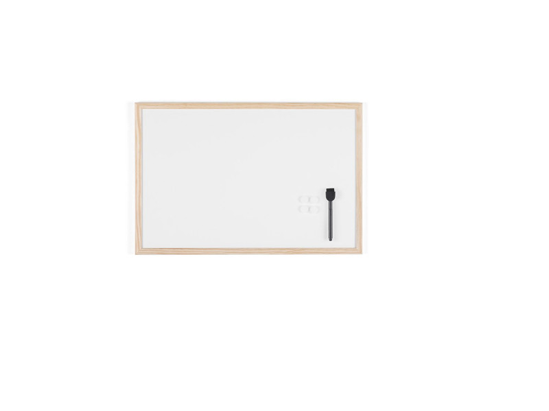 Bi-Office Tableau blanc, cadre en bois, (L)600 x (H)400 mm