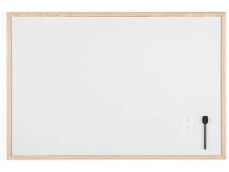 Bi-Office Tableau blanc, cadre en bois, (L)900 x (H)600 mm