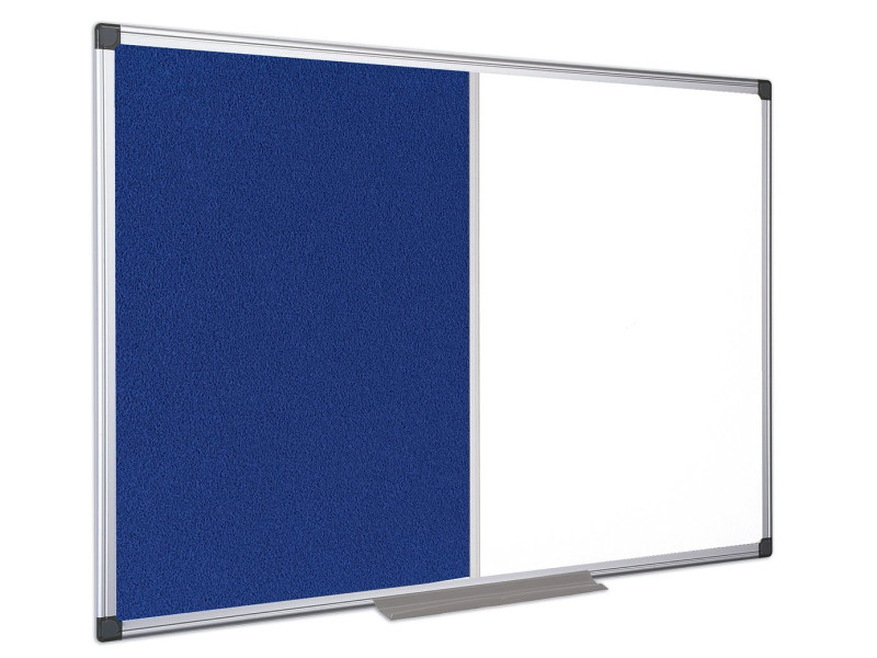 Bi-Office Tableau mixte, tableau blanc / feutre, bleu