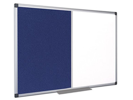 Bi-Office Tableau mixte, tableau blanc / feutre, bleu