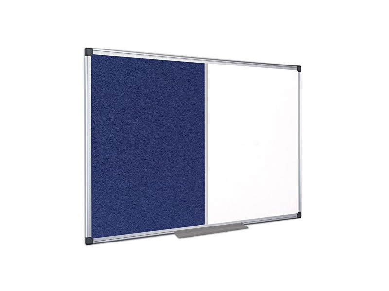 Bi-Office Tableau mixte, tableau blanc / feutre, bleu