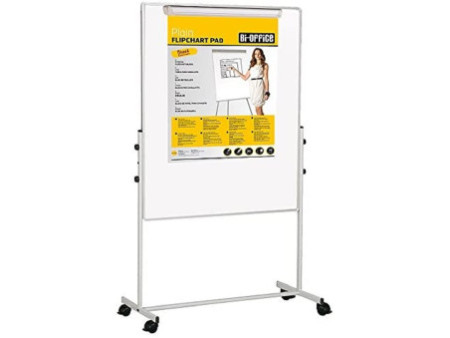 Bi-Office Tableau mixte mobile Duo, tableau blanc / feutre