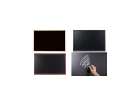 Bi-Office Tableau noir, cadre aspect hêtre, 900 x 600 mm