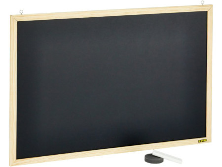 Bi-Office Tableau noir, bois naturel, 600 x 400 mm, noir