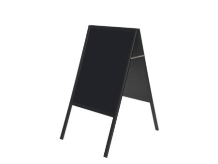 Bi-Office Panneau trottoir, avec tableau noir, noir