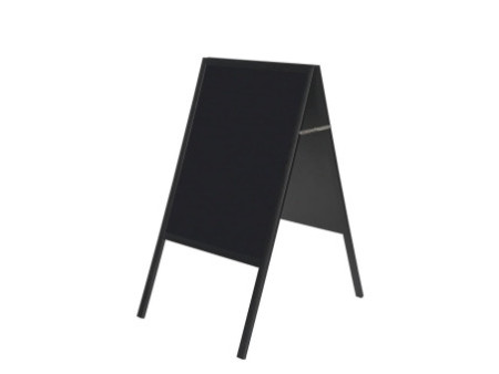 Bi-Office Panneau trottoir, avec tableau noir, noir