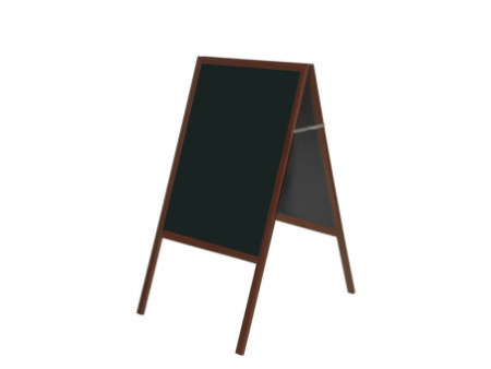 Bi-Office Panneau trottoir, avec tableau noir, cerisier