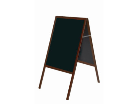 Bi-Office Panneau trottoir, avec tableau noir, cerisier