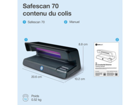 Safescan Détecteur de faux billets 'Safescan 70', noir