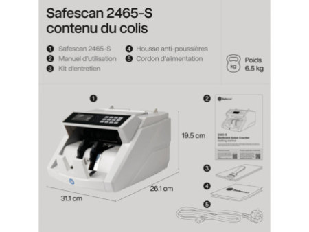 Safescan Compteuse de billets 'Safescan 2465-S', gris