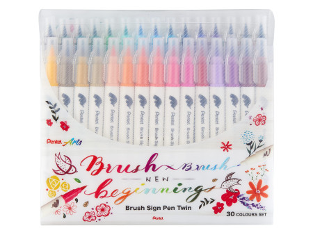 PentelArts Feutre pinceau BrushSignPen Twin, set de 30