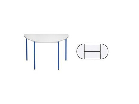 SODEMATUB table de réunion147DRGBL,demi-rond,gris clair/bleu