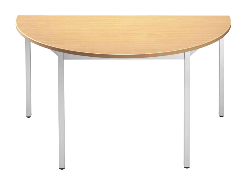SODEMATUB Table de réunion 147DRHA, demi-rond, hêtre/alu