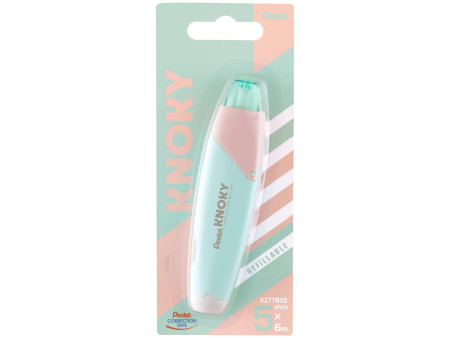 Pentel Ruban correcteur rétractable KNOKY, 5 mm x 6 m, vert