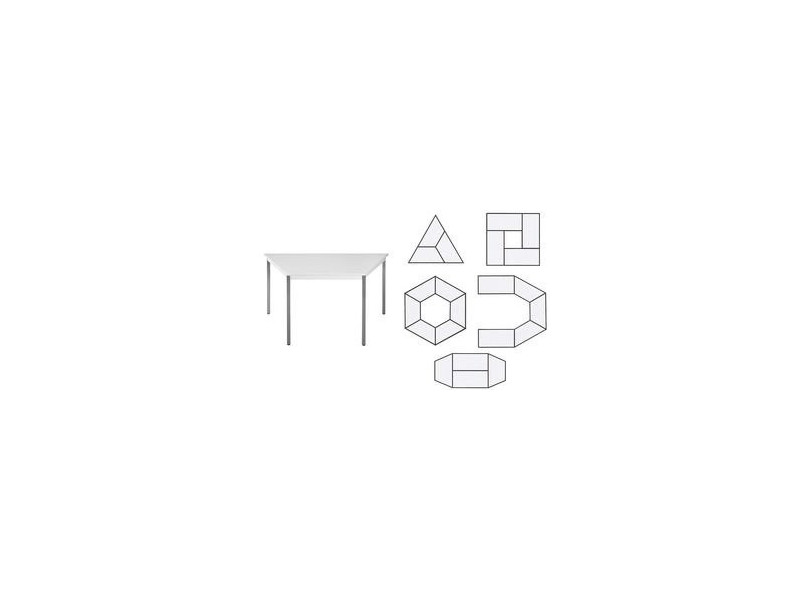 SODEMATUB Table de réunion 126TGG, trapézoidale, gris / gris