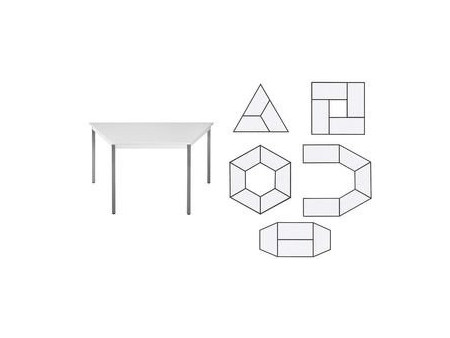 SODEMATUB Table de réunion 147TGG, trapézoidale, gris / gris