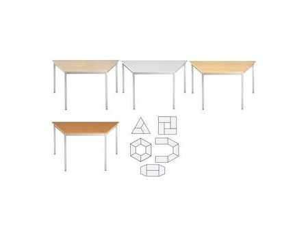 SODEMATUB Table de réunion 147TMA, trapézoidale,merisier/alu