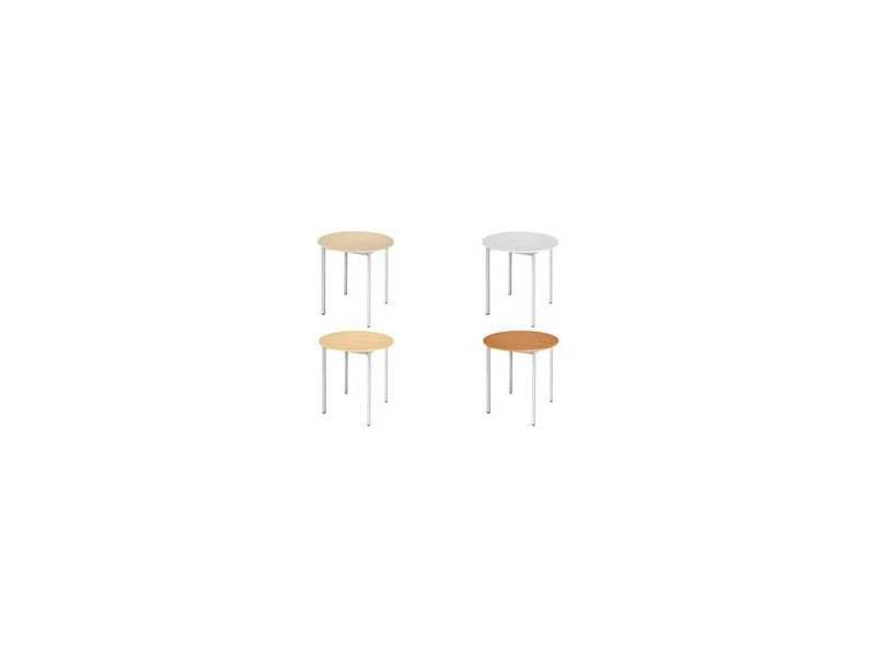 SODEMATUB Table universelle 80ROEA, rond, 800 mm, érable/alu