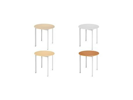 SODEMATUB Table universelle 80ROHA, rond, 800 mm, hêtre/alu