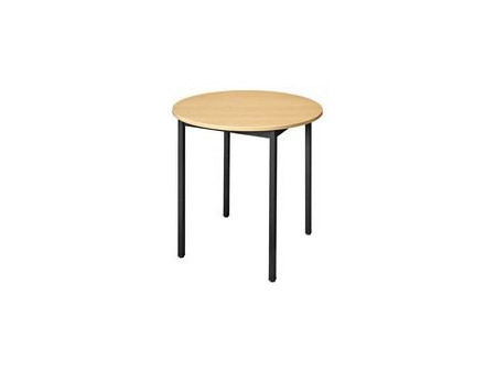 SODEMATUB Table universelle 80ROHN, rond, 800 mm, hêtre/noir