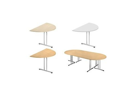 SODEMATUB Table pliante Chromeline1, demi-rond, érable