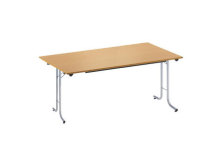 SODEMATUB Table pliante Chromeline1, demi-rond, hêtre,