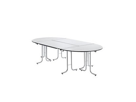 SODEMATUB Table pliante Chromeline1, demi-rond, hêtre,